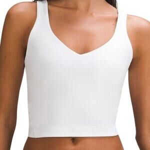 Lululemon Align Tank Top Nulu Lycra Cropped Four-Way Stretch Wicking White 6